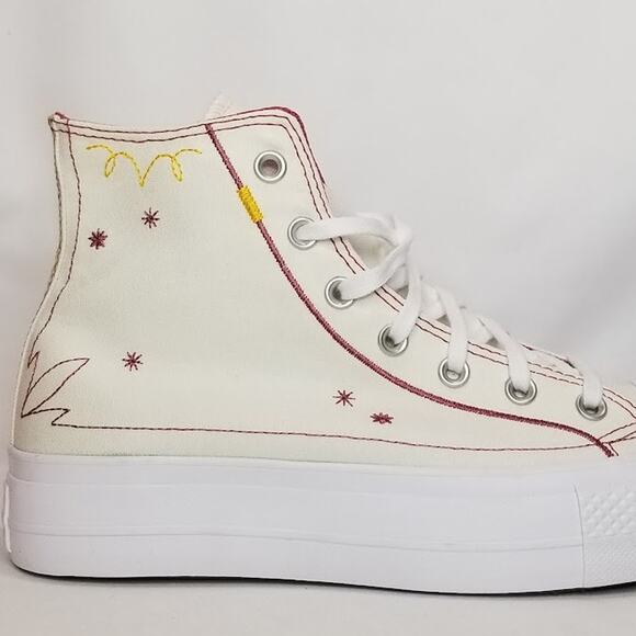 Converse Women's CTAS Lift Platform Western Stitch Size 9 Yellow A13395C NWT - Picture 5 of 8